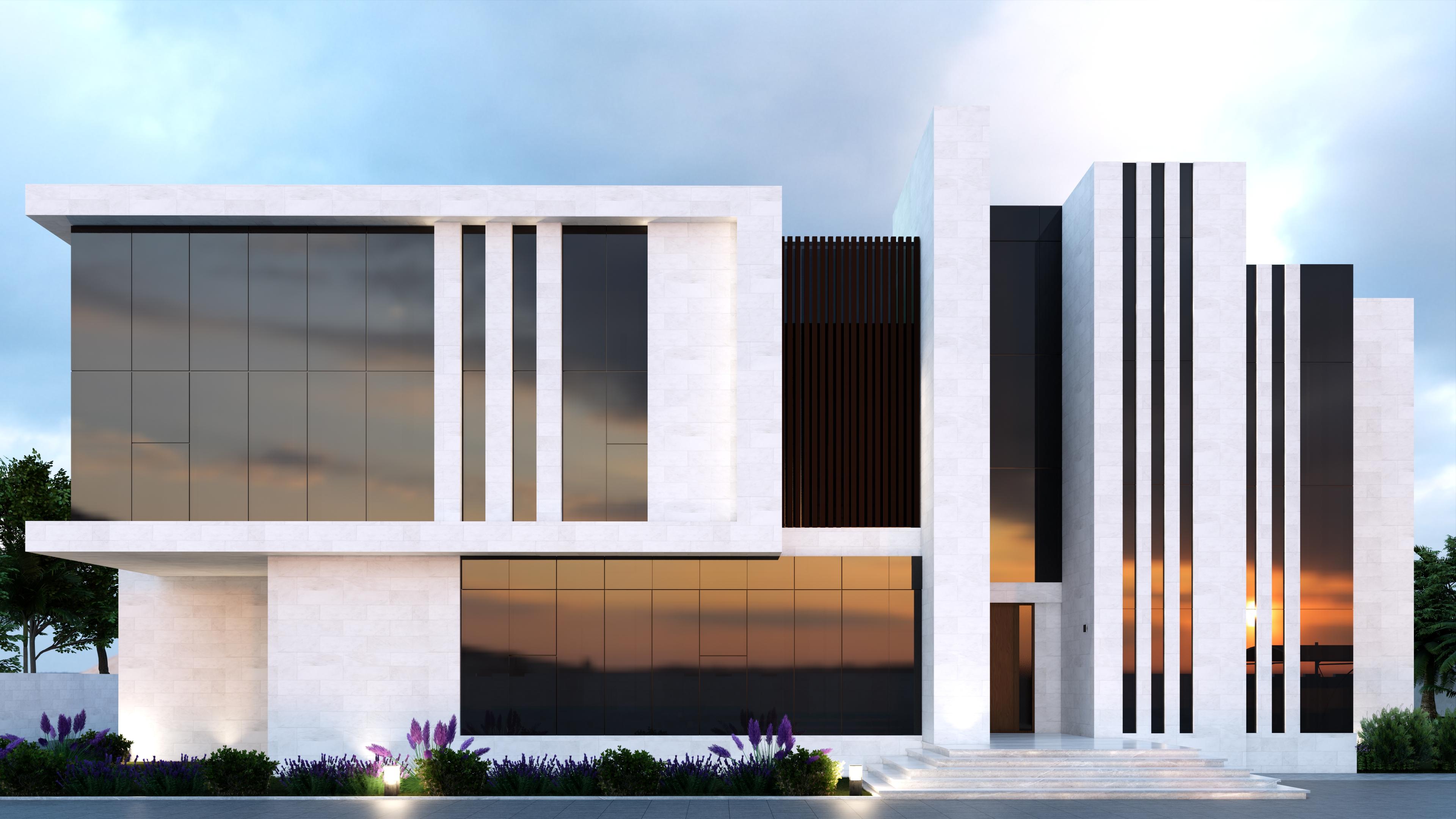 Modern Villa with Vertical Fin Cladding