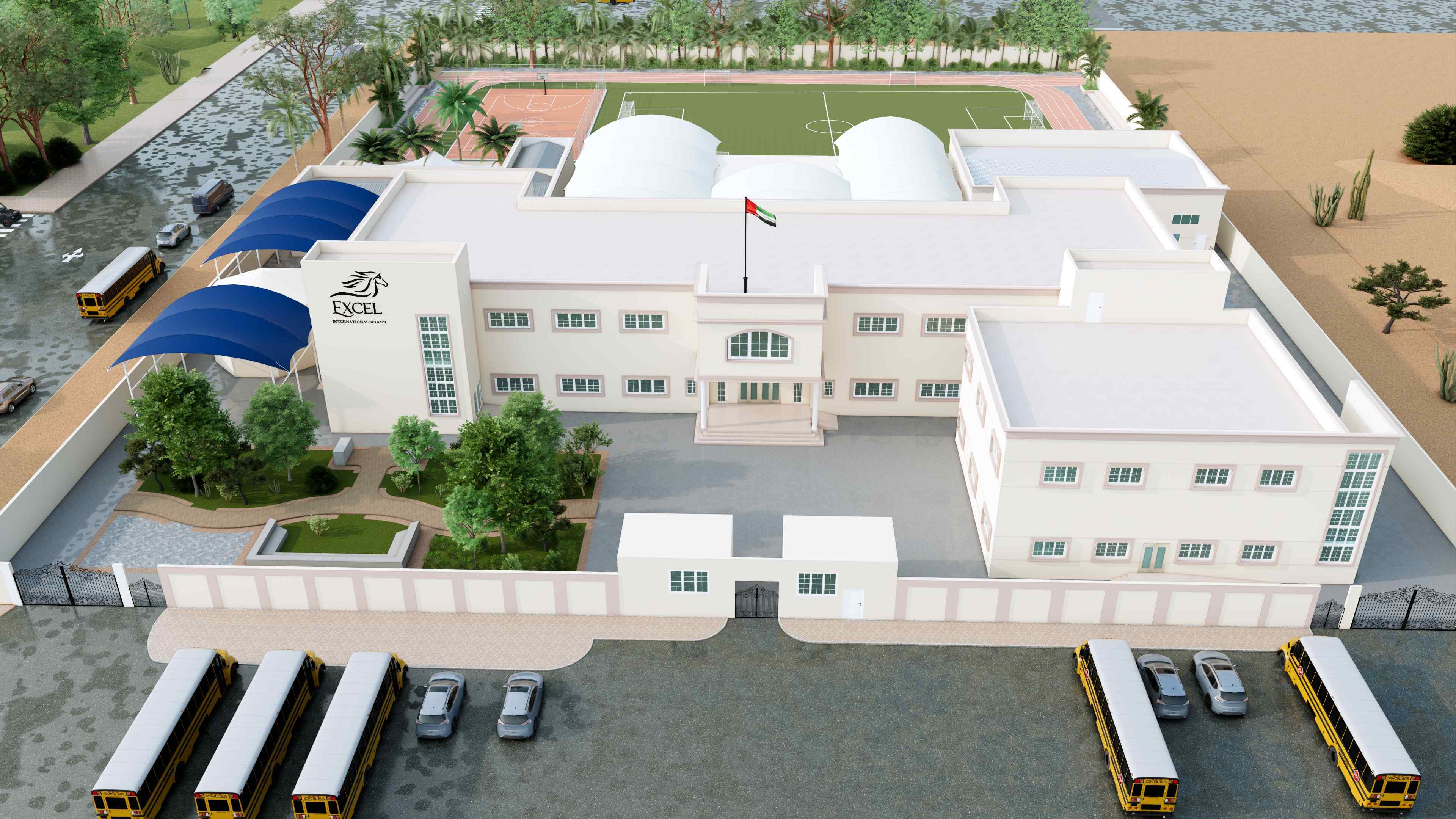 International School Campus with Sports Complex